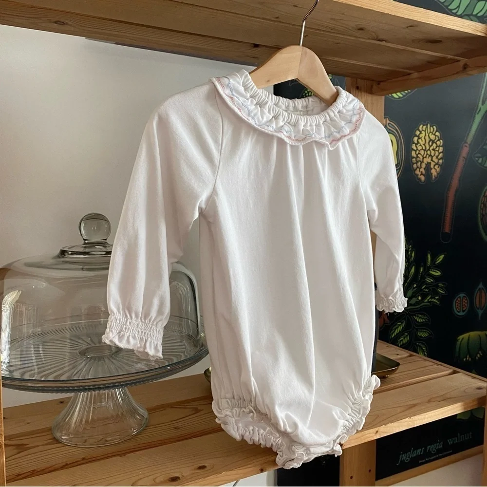 Baybala Baby Ivory Embroidered Ruffle Collar Bea Onesie 18 months
